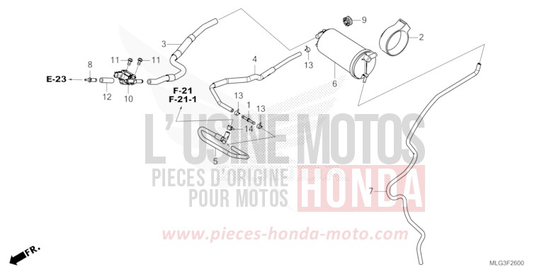AKTIVKOHLEBEHAELTER von Africa Twin Mechanik PEARL GLARE WHITE (NHB53H) von 2022